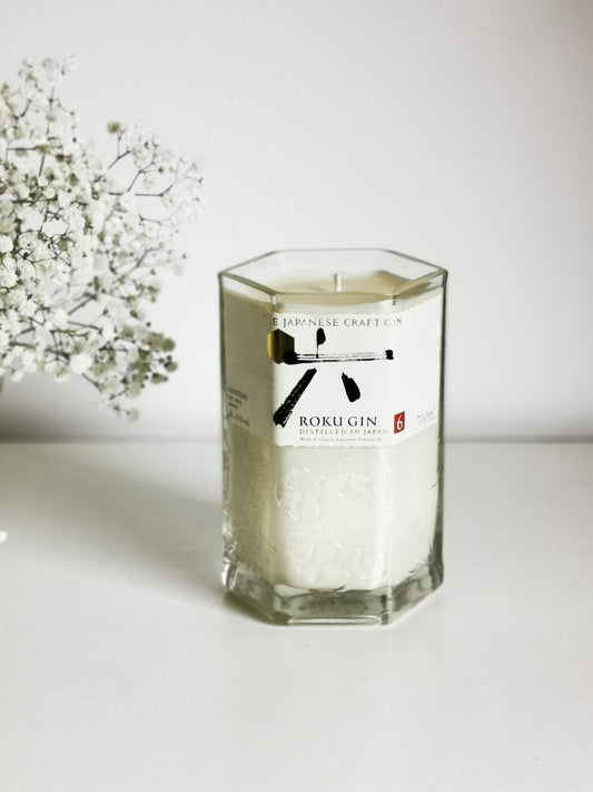 Eco Friendly-Roku Gin Bottle Candle-Gin Bottle Candles-Adhock Homeware