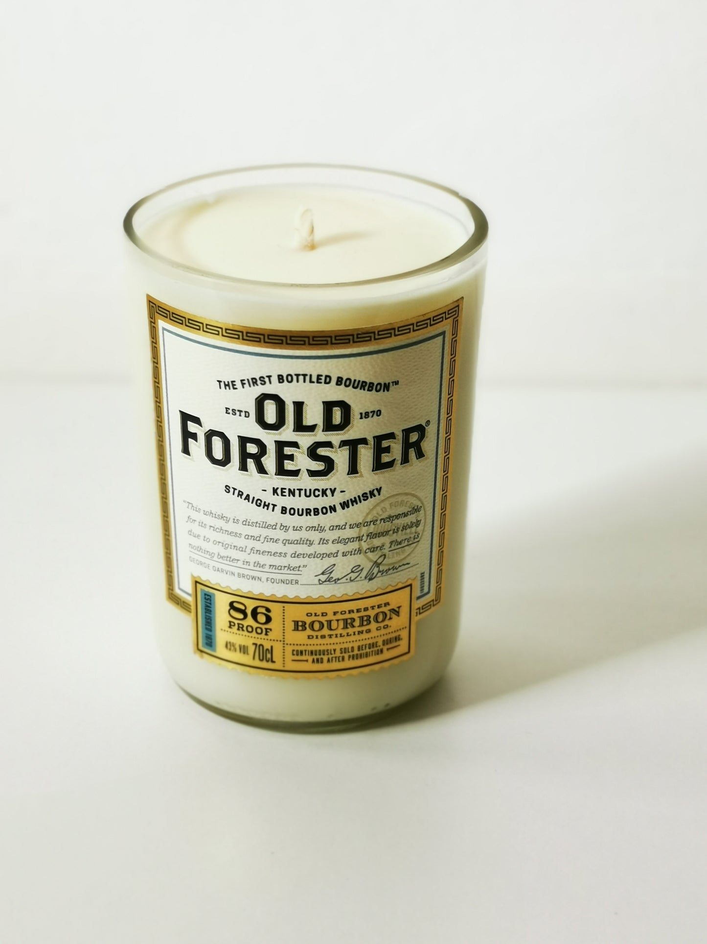 Eco Friendly-Old Forester Bourbon Whisky Bottle Candle-Whiskey Bottle Candles-Adhock Homeware