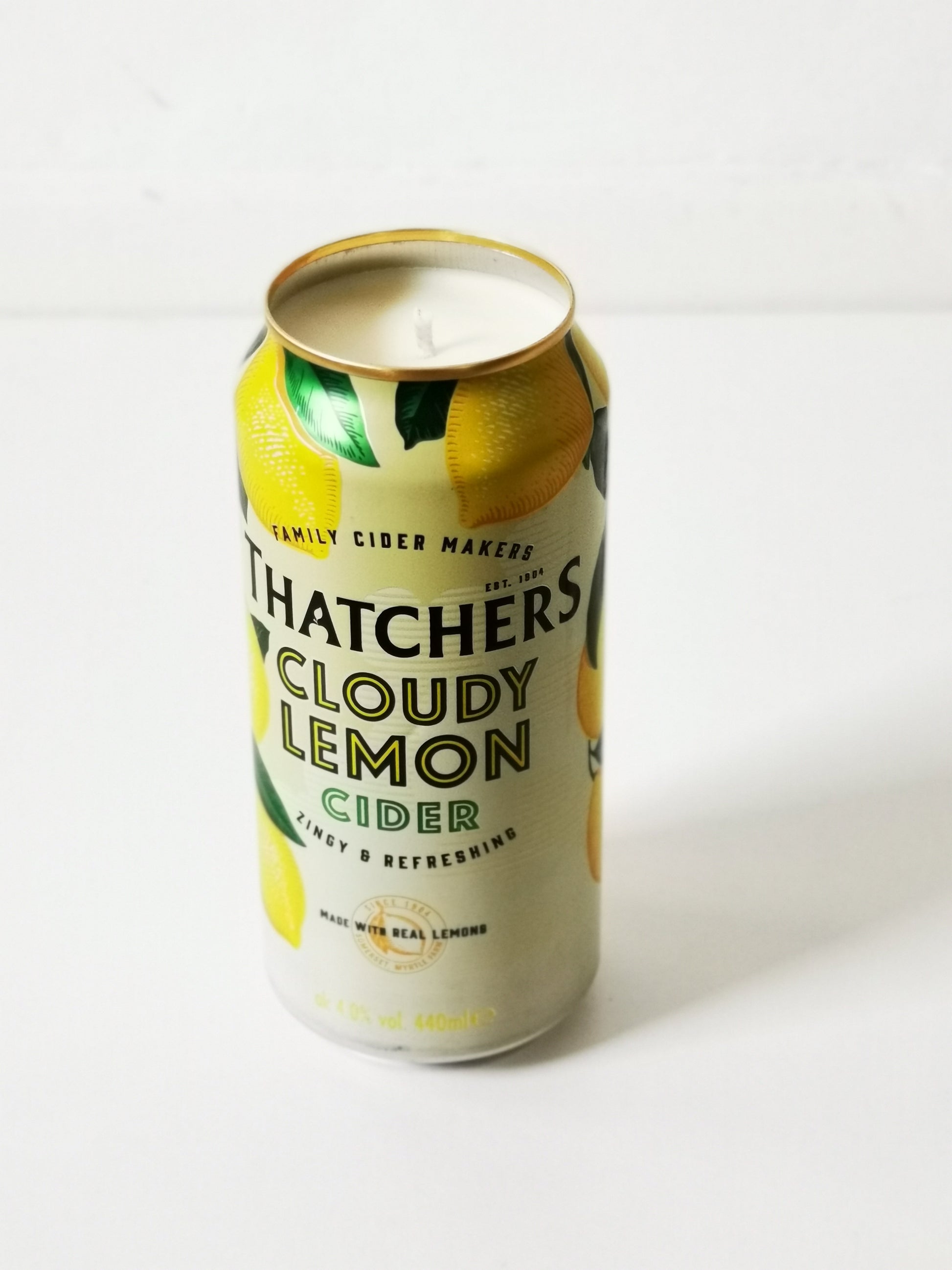 Eco Friendly-Thatchers Cloudy Lemon Cider Can Candle-Cider Can Candles-Adhock Homeware