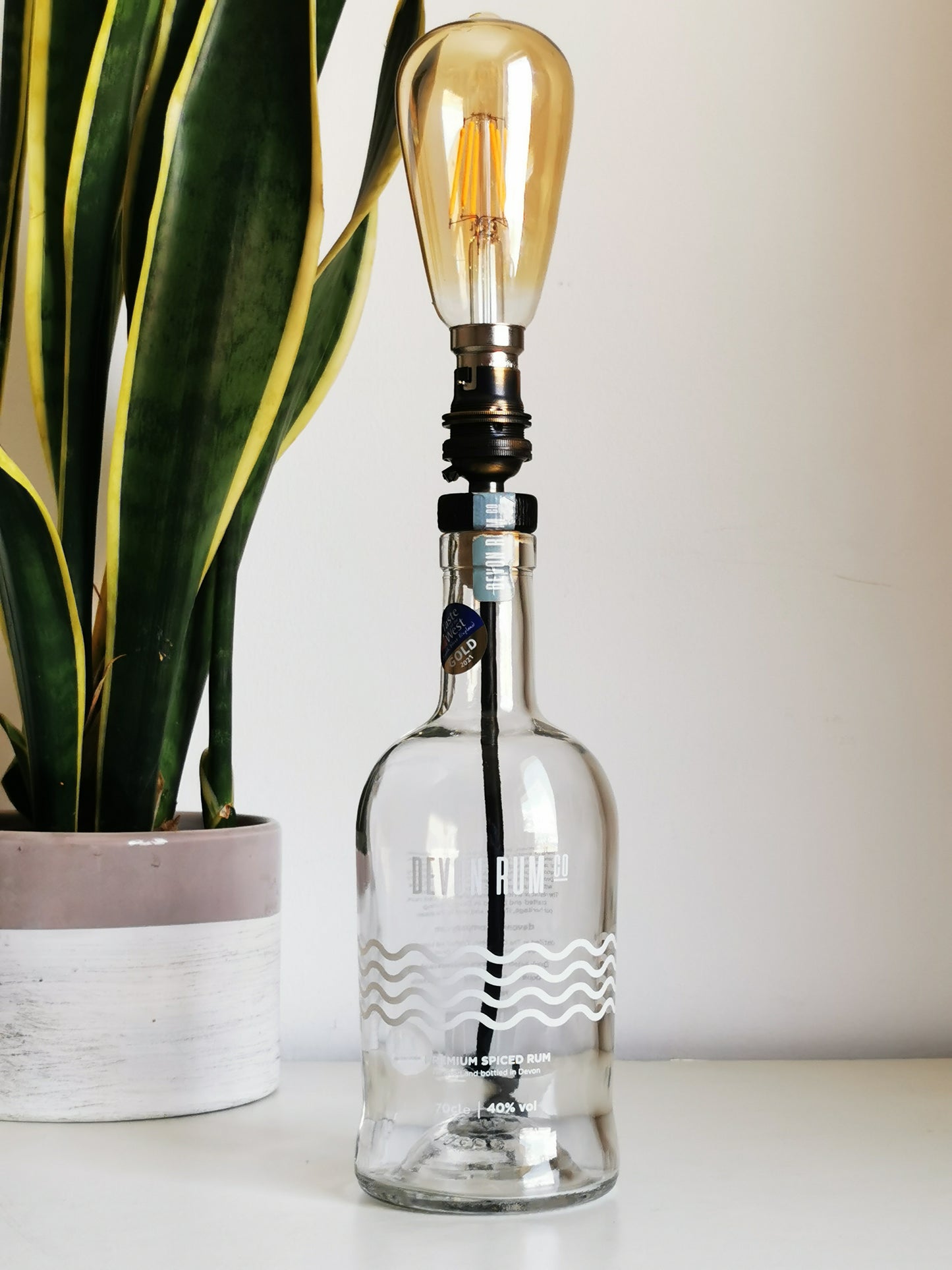 Eco Friendly-Devon Spiced Rum Bottle Table Lamp-Rum Bottle Table Lamps-Adhock Homeware