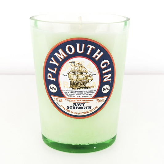 Eco Friendly-Plymouth Navy Strength Gin Bottle Candle-Gin Bottle Candles-Adhock Homeware
