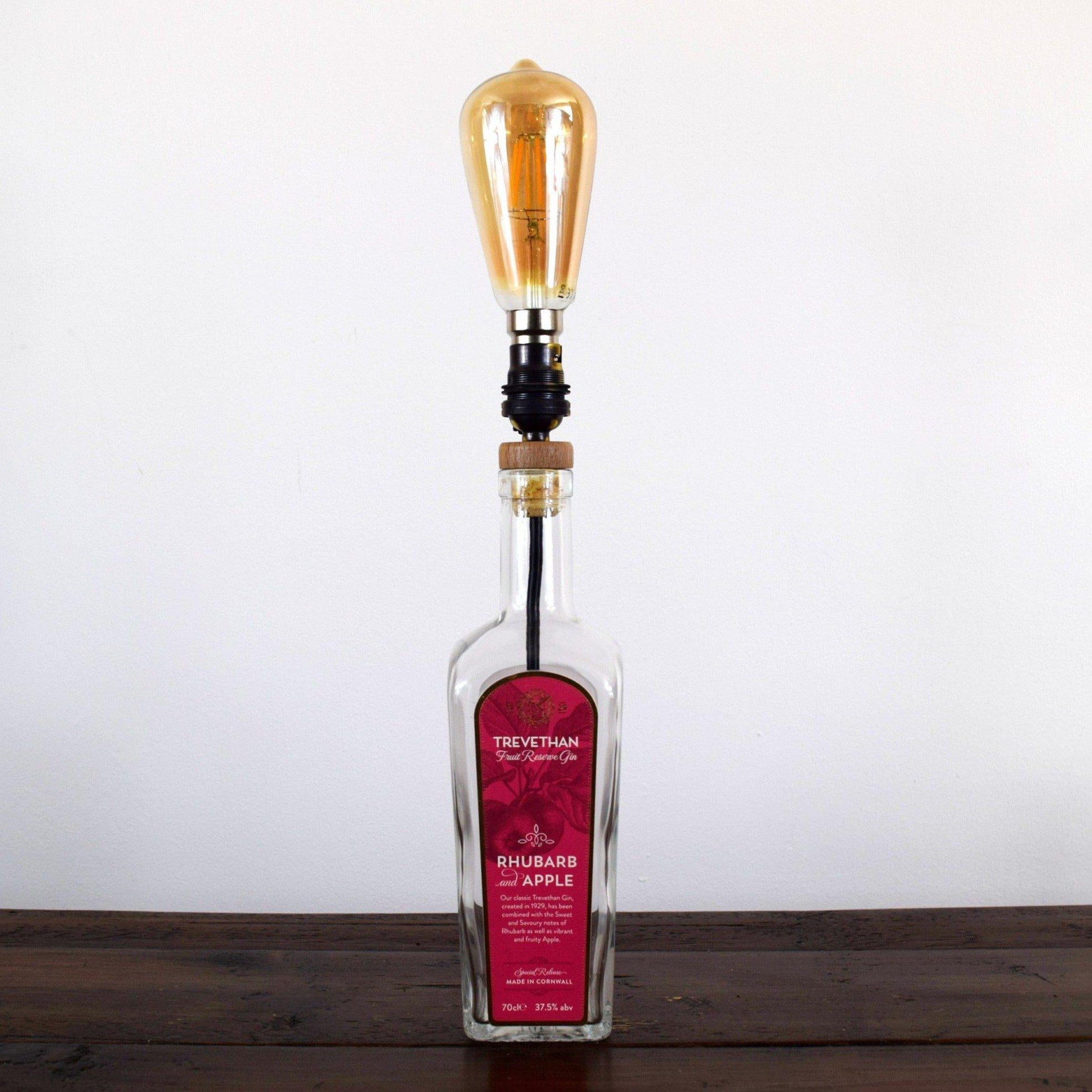 Eco Friendly-Trevethan Rhubarb & Apple Gin Bottle Table Lamp-Gin Bottle Table Lamps-Adhock Homeware