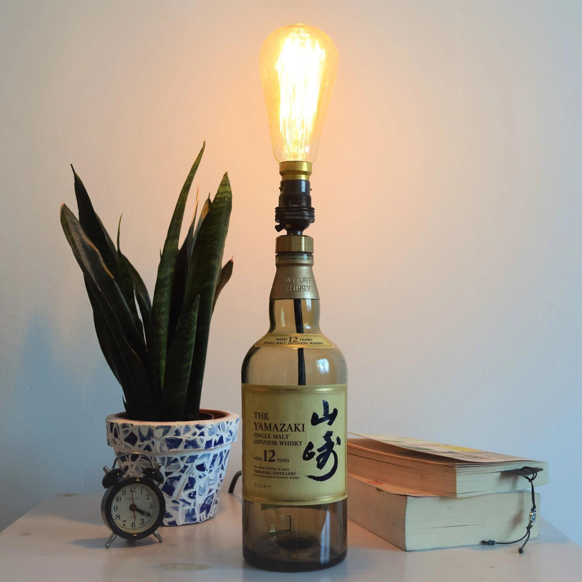 Eco Friendly-Yamazaki Whiskey Bottle Table Lamp-Whiskey Bottle Table Lamps-Adhock Homeware